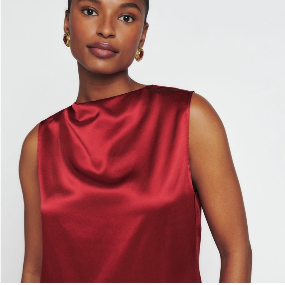 NWT Reformation Serina Silk Sleeveless Mini Dress Sangre Red | NEW SIZE 6🌹